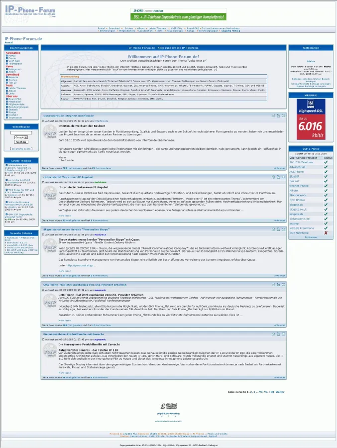 Screenshot Portalseite