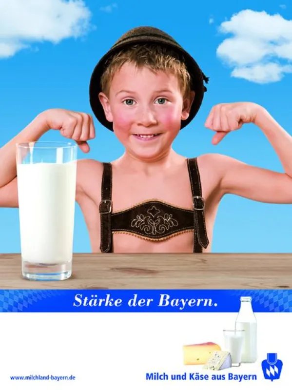 Um wie dieser kleine Star groß herauszukommen, haben sich knapp 400 Mädchen und Jungen an der Milchkindwahl beteiligt. Jetzt werden unter www.milchland-bayern.de 20 Favoriten gewählt. Bildquelle: Land