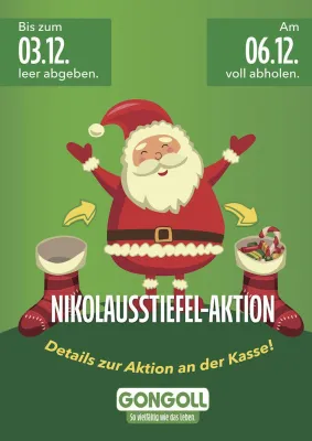 Nikolausstiefel Aktion 2017 bei Gongoll Bild: Nikolausstiefel Aktion 2017 bei Gongoll