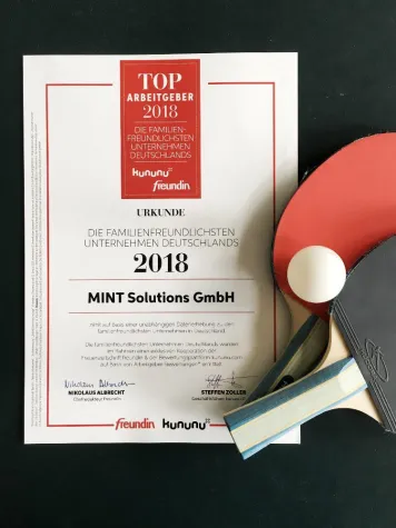 Bild: MINT Solutions gehört zu den familienfreundlichsten Unternehmen Deutschlands
