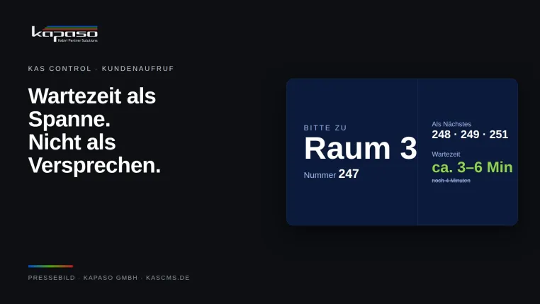 Kein „noch 4 Minuten“ mehr: KAS Control zeigt Wartezeiten als ehrliche Spanne Bild: Kein „noch 4 Minuten“ mehr: KAS Control zeigt Wartezeiten als ehrliche Spanne
