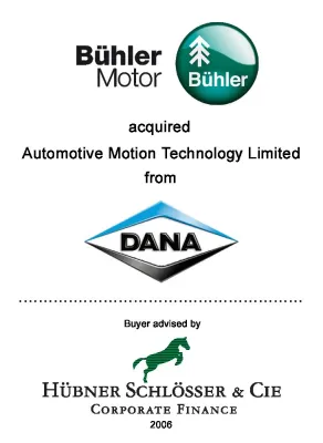 Bild: Bühler Motor Gruppe übernimmt AMTL\'s Antriebstechnologie von Dana Corp. - Hübner Schlösser & Cie beriet den Käufer