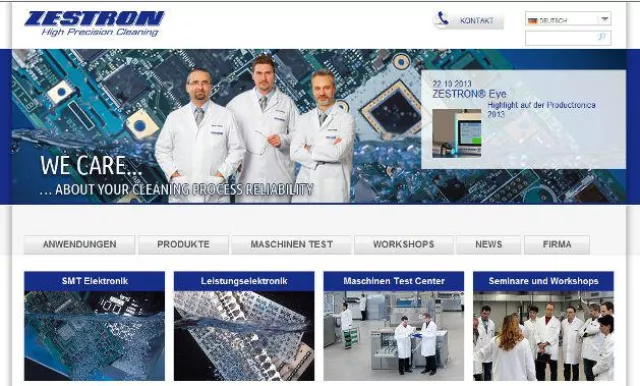 Bild: Die neue ZESTRON Website ist online