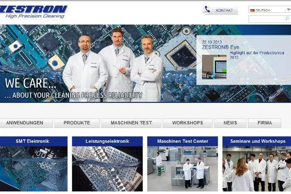 Bild: Die neue ZESTRON Website ist online