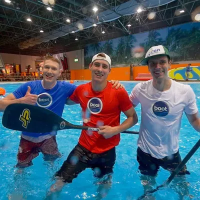 Bild: Lier und Weber Sieger der boot Düsseldorf SUP Short Track Masters 2016