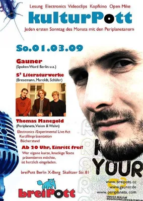 kulturPott im März mit Gauner und s3-Literaturwerke Bild: kulturPott im März mit Gauner und s3-Literaturwerke