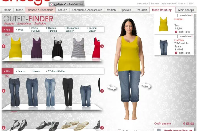Umfassende Beratung bei sheego.de - Meyle+Müller kombiniert Outfit-Finder mit facebook Bild: Umfassende Beratung bei sheego.de - Meyle+Müller kombiniert Outfit-Finder mit facebook