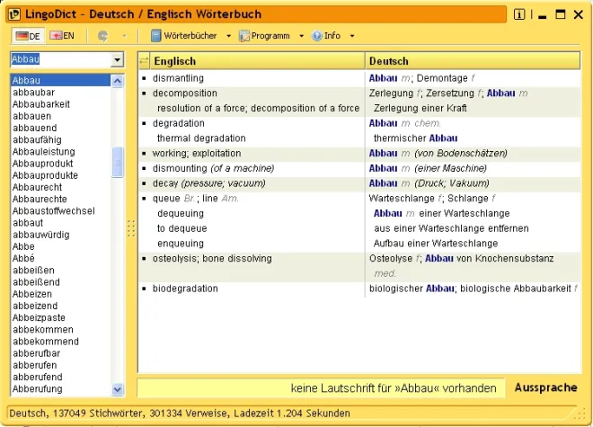 Bild: Freeware LingoDict 2.0: Schnelles Übersetzen ohne Internet-Verbindung