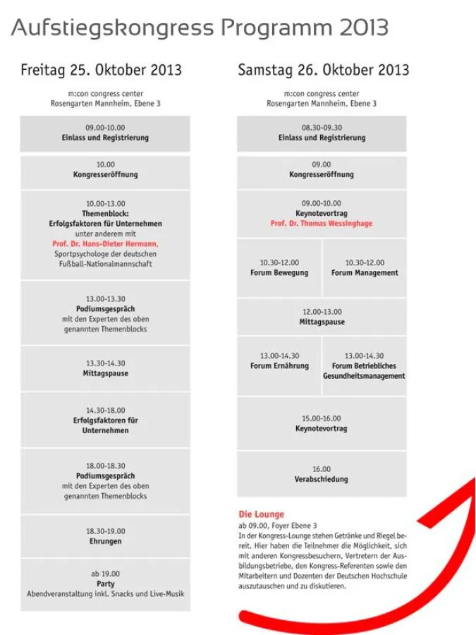 Aufstiegskongress: Spannende Vorträge – abwechslungsreiches Rahmenprogramm