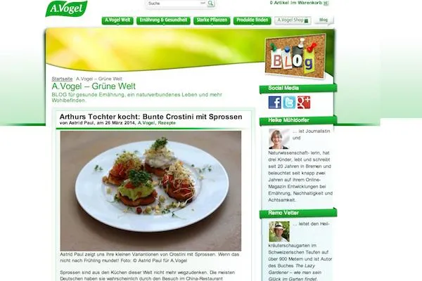 Bild: „Grüne Welt“: Der A.Vogel Blog über gesunde Ernährung, Rezepte, naturnahes Gärtnern und nachhaltigen Lifestyle