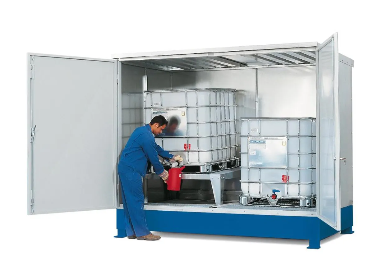 MC-Depot von DENIOS zum Lagern von bis zu 2 KTC / IBC