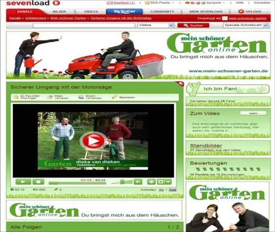 Bild: MEIN SCHÖNER GARTEN-Videoformat auf „sevenload“ erweitert
