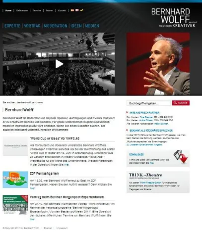 Bild: Bernhard Wolff: Erste Webseite auch auf rückwärts