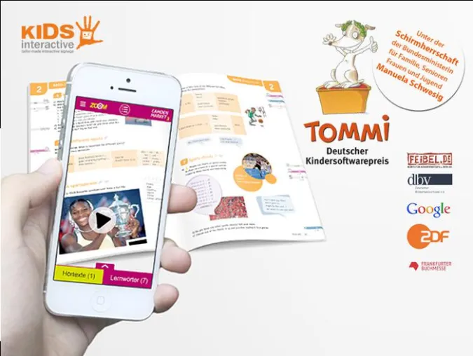 'Die Zukunft des Lernens' - Schulbuch-App von KIDS interactive für TOMMI 2015 nominiert Bild: 'Die Zukunft des Lernens' - Schulbuch-App von KIDS interactive für TOMMI 2015 nominiert