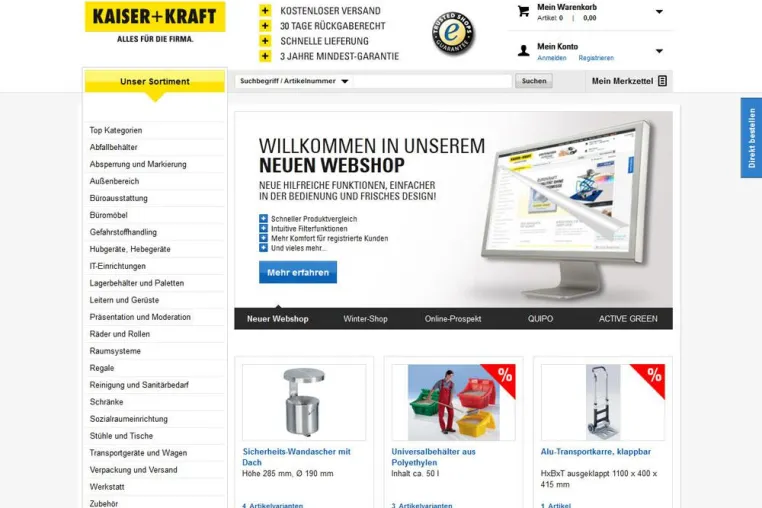 Bild: Erfolgreicher Relaunch: KAISER+KRAFT präsentiert neuen Webshop