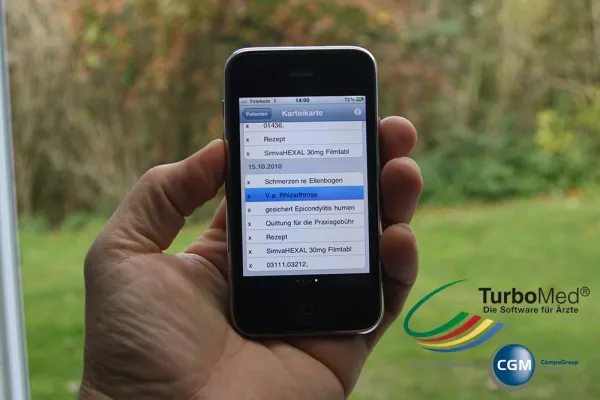 Bild: Praxis-EDV für die Westentasche: Die CGM Mobile App