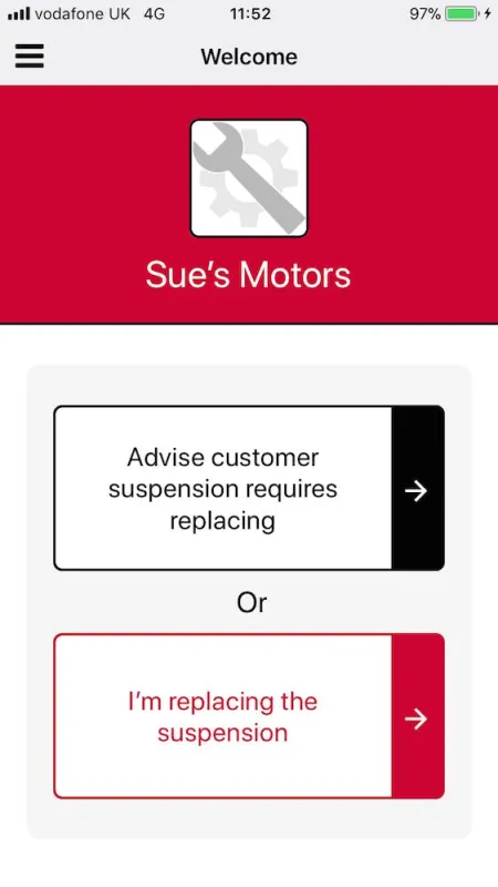 Die neue KYB App erleichtert Werkstätten die Kommunikation mit dem Kunden.