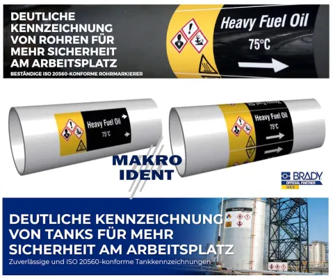 ISO 20560 Rohrmarkierer - Sichere Kennzeichnung für Rohre und Tanks Bild: ISO 20560 Rohrmarkierer - Sichere Kennzeichnung für Rohre und Tanks
