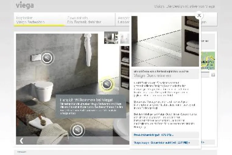 Bild: Saubere Sache - ecomplexx gestaltet interaktive Visign-Badwelt für Viega