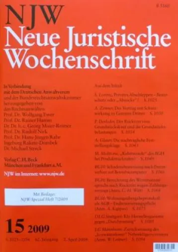 „Neue Juristische Wochenschrift“ (NJW) mit „Heft-ums-Heft“ Bild: „Neue Juristische Wochenschrift“ (NJW) mit „Heft-ums-Heft“