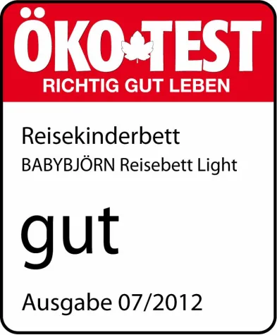Bild: Ausgezeichnet verreisen und sicher schlafen - BABYBJÖRN Reisebett Light von ÖKO-TEST mit GUT bewertet