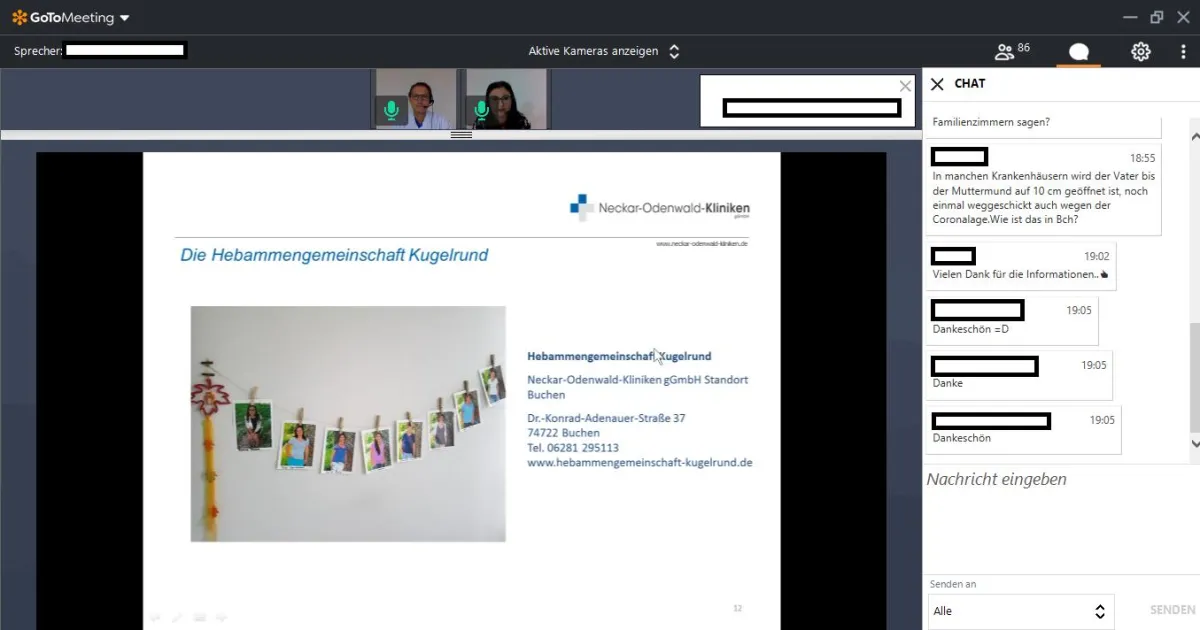 Virtueller Informationsabend mit Dr. Munz und Hebamme Ramona Throm