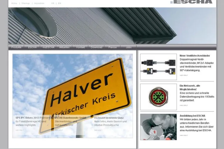 Bild: Neuer ESCHA Internetauftritt ist ab sofort online