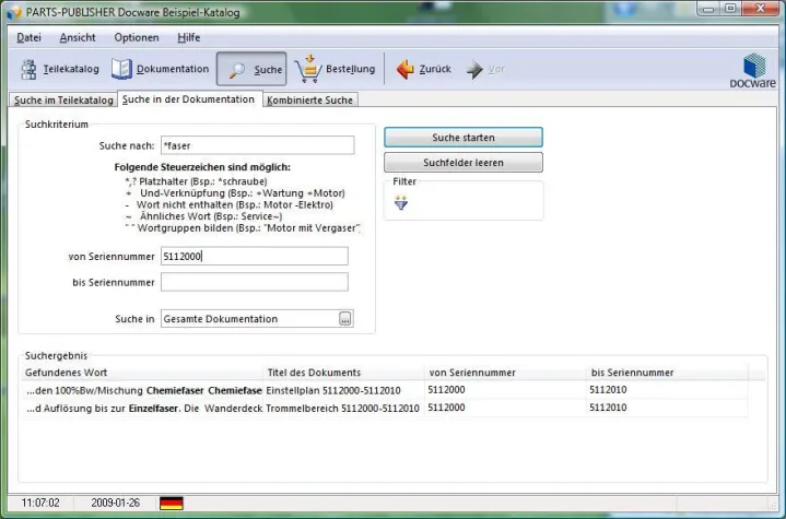 Bild: Ersatzteilkatalogsoftware PARTS-PUBLISHER mit Highspeed Technologie
