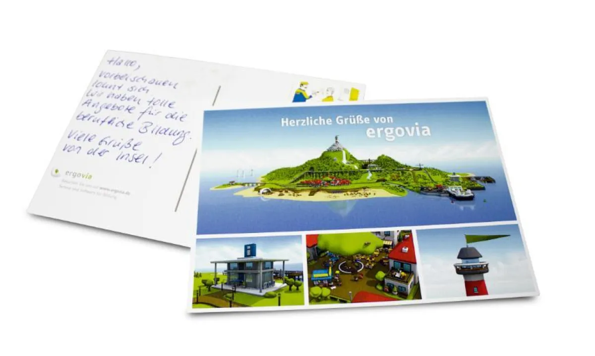 Ansichtskarten von der Insel: Ein handschriftlicher Gruß lädt zum 