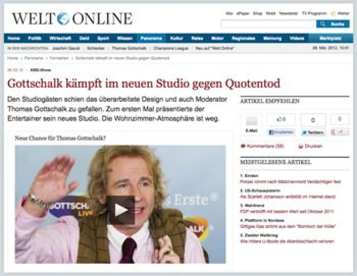 Neu: Release für WELT ONLINE