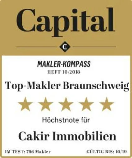 Bild: Capital Makler Kompass 2018: Cakir Immobilien GmbH mit 5 Sternen Platz 1 in Braunschweig