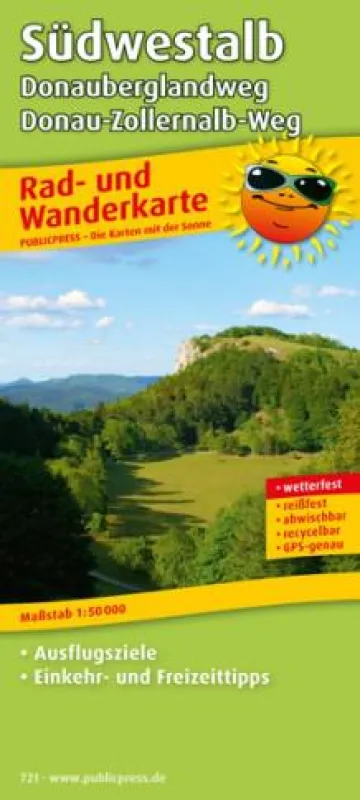 Rad- und Wanderkarte für die Schwäbische Alb