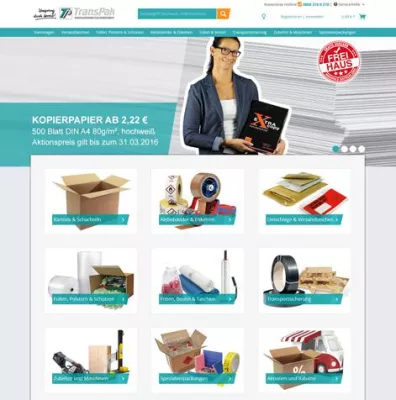 Jetzt noch mehr Service: TransPak startet mit neuem Onlineshop-Angebot Bild: Jetzt noch mehr Service: TransPak startet mit neuem Onlineshop-Angebot