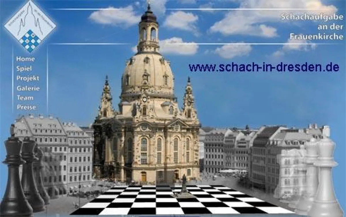 Lösen von Schachproblem angesichts der Frauenkirche
