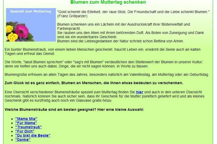 Bild: Blumen zum Muttertag und anderen Anlässen bequem online bestellen bei guenstige-blumen.de