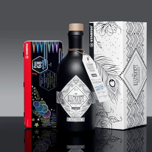Bild: The Illusionist Distillery und STABILO: Sonderedition des alkoholfreien Masquerade im „Dry January“ 