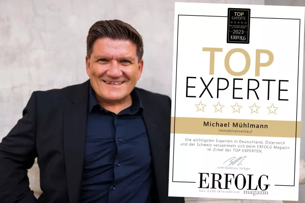 Bild: Michael Mühlmann ist der Top Experte für den Immobilienverkauf in Deutschland, Österreich, Schwiez