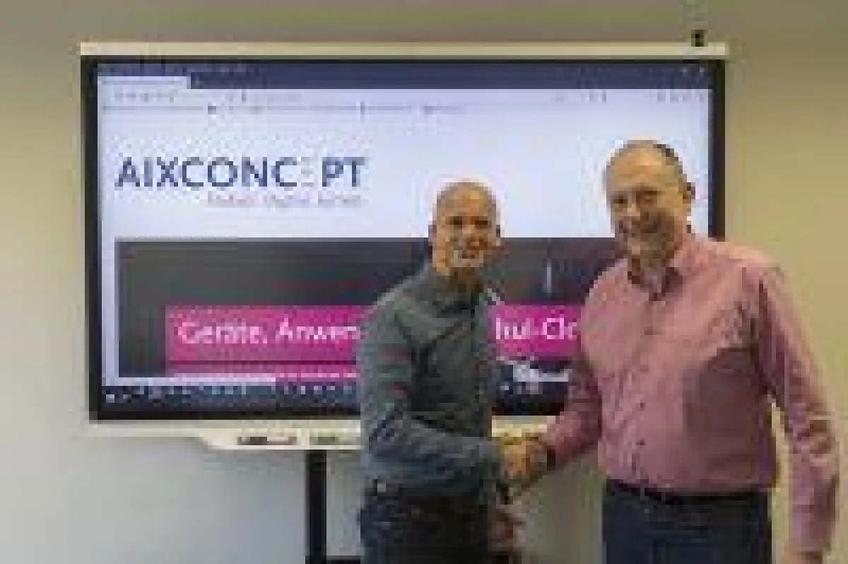 Jörg Manfred Lang (Geschäftsführer breakfast4kids) und Volker Jürgens (Geschäftsführer AixConcept GmbH)