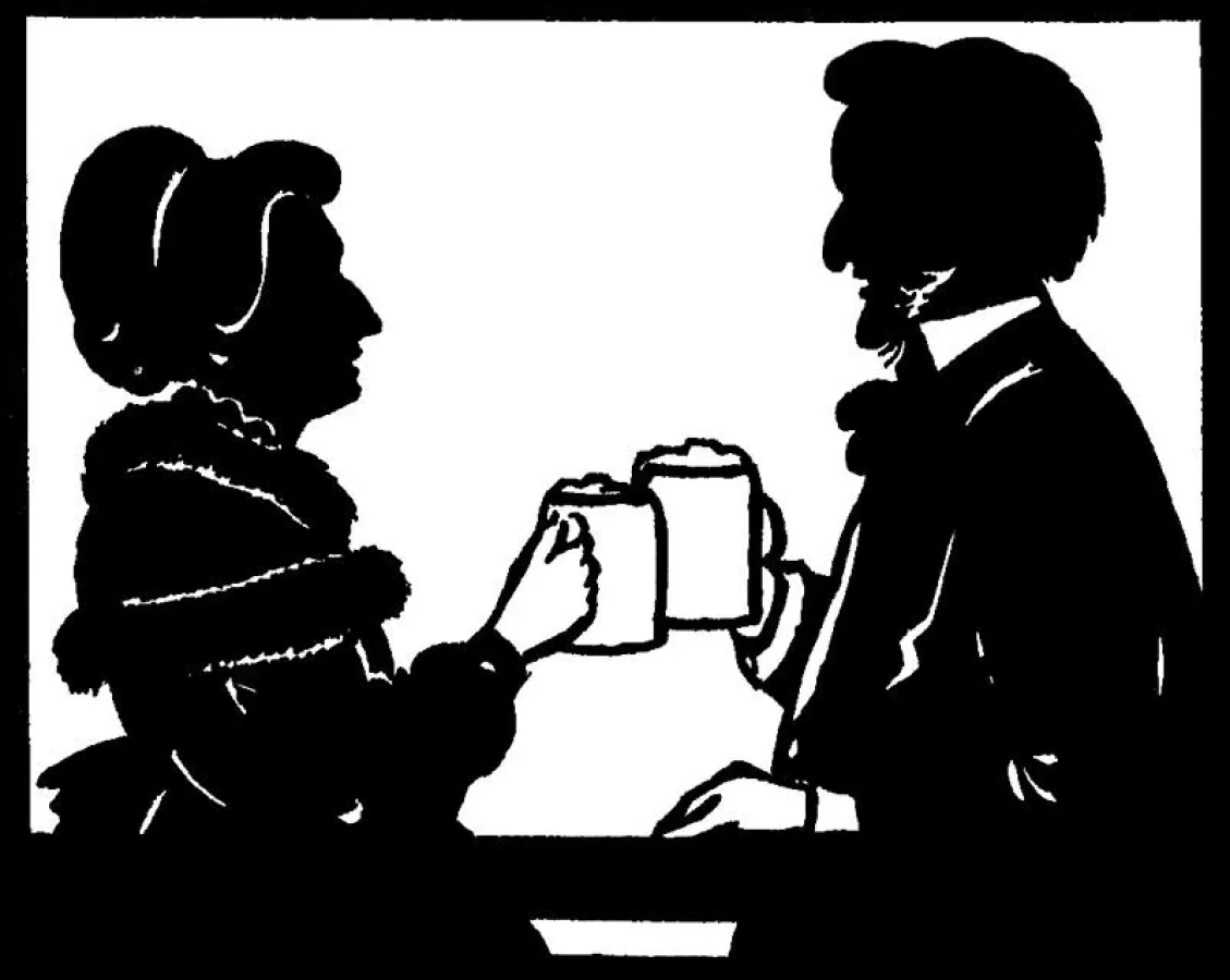 Richard Wagner genoss zusammen mit seiner Frau Cosima gerne ein Bier. Scherenschnitt: Archiv Bernd Mayer