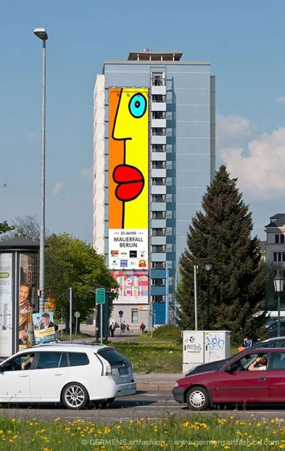 Kunstposter am Cityhochhaus Chemnitz, © Bildcollage René König