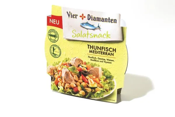 Bild: Neu: Vier Diamanten präsentiert: Salatsnacks mit Thunfisch in drei Varianten