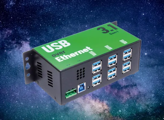 Bild: AnyplaceUSB – USB-over-Ethernet-Hub: Angeschlossene USB-Geräte mit mehreren Computern teilen