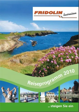 Bild: Neuer Look mit frischen Farben: FRIDOLIN busreisen präsentiert Reisekatalog 2010