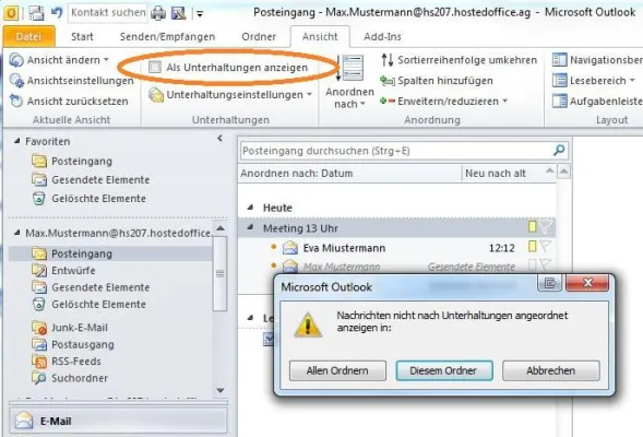 Bild: Wie kann ich viele Outlook-Nachrichten zu einem Thema gruppieren? - Der QualityHosting-Outlook-Tipp