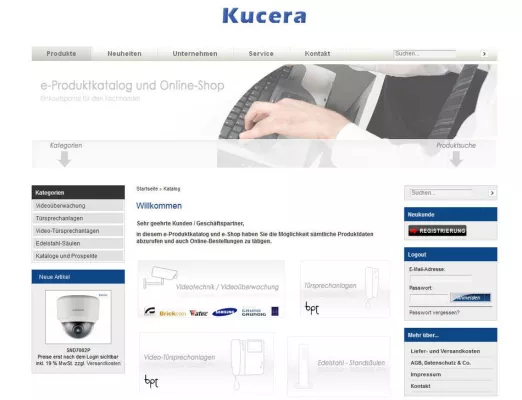 Bild: Kucera e-Produktkatalog und Shop geht online