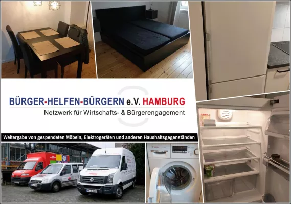 Bild: Weitergabe von gespendeten Möbeln, Elektrogeräten und anderen Haushaltsgegenständen