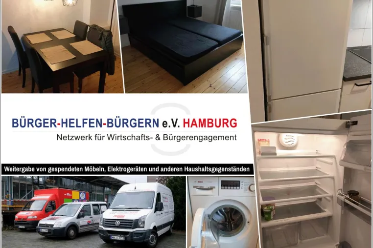 Bild: Weitergabe von gespendeten Möbeln, Elektrogeräten und anderen Haushaltsgegenständen