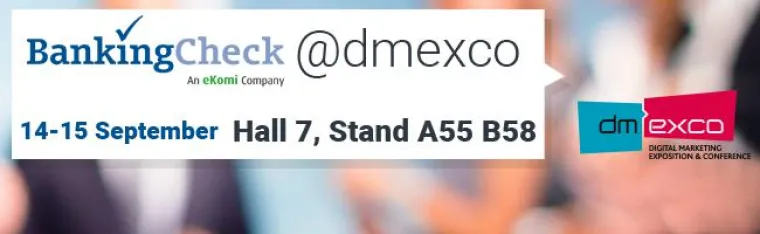 Bild: BankingCheck bereits zum fünften Mal in Folge als Aussteller auf der dmexco vertreten