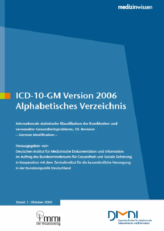 Buchcover ICD-10-GM Version 2006 - Originalbuch des Herausgebers DIMDI
