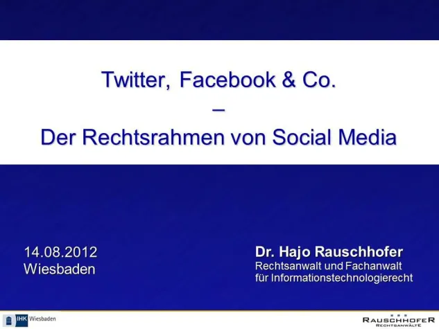 Bild: Twitter, Facebook & Co. - Der Rechtsrahmen von Social Media